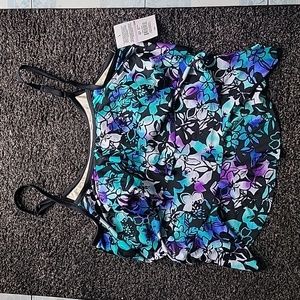 Swim top multi layer 22W